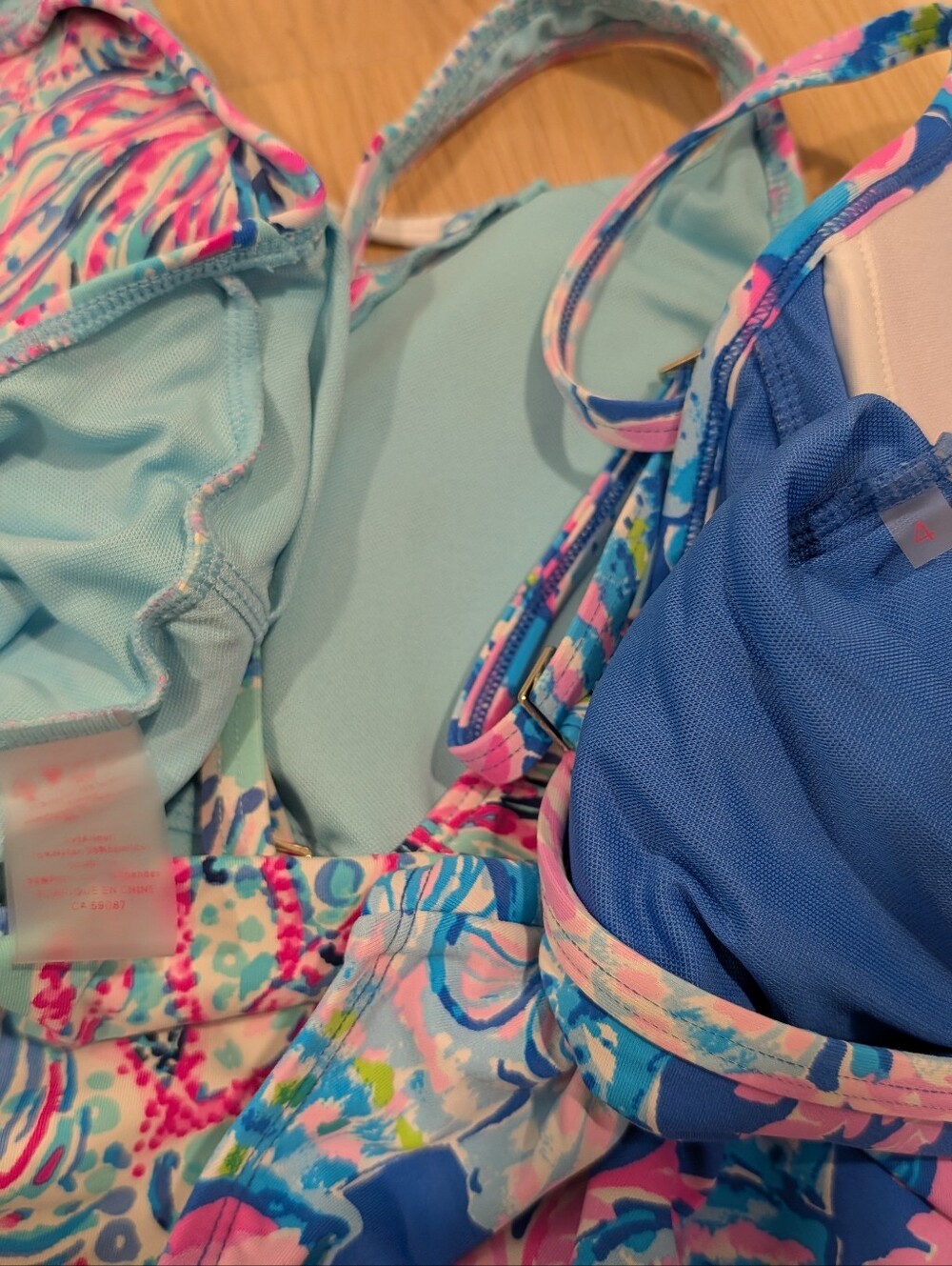Lilly Pulitzer Floral One-Piece Swimsuit - Pink & Blue - Picture 3 of 3